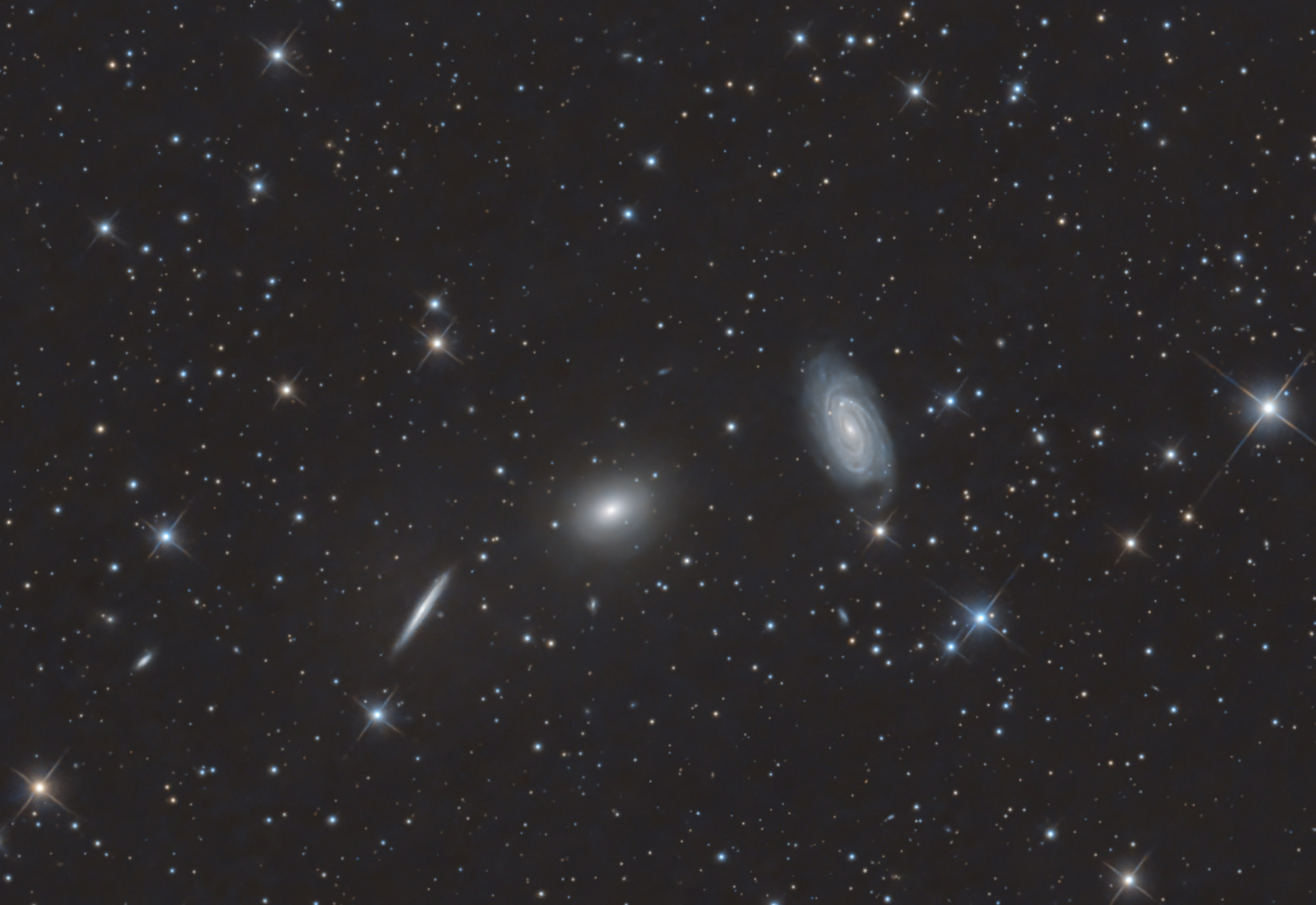 The Draco Triplet includes the galaxies NGC 5981, NGC 5982 and NGC 5985 in the constellation Draco.